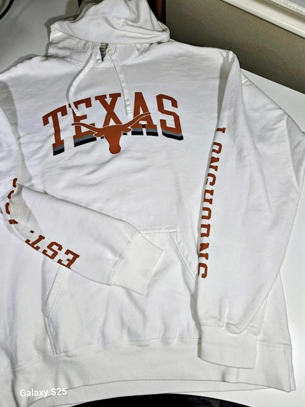 Comfort Wash Texas Longhorns University Hoodie White - Large